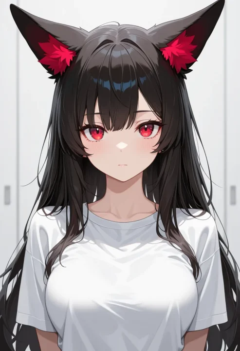 髪でできた耳の生成例