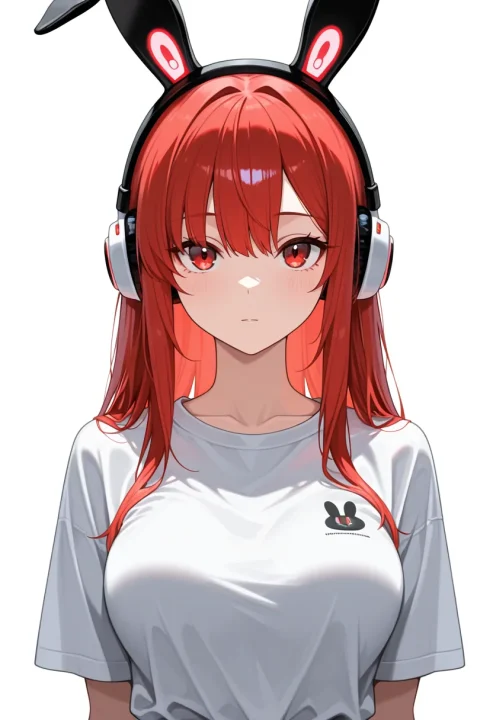 うさ耳ヘッドホンの生成例
