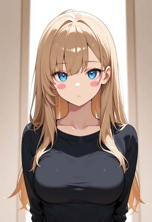 頬の丸い赤みの生成例