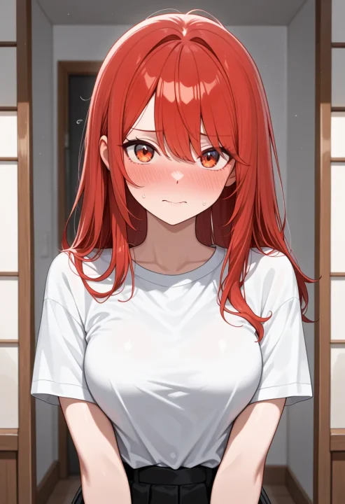 恥ずかしがるの生成例