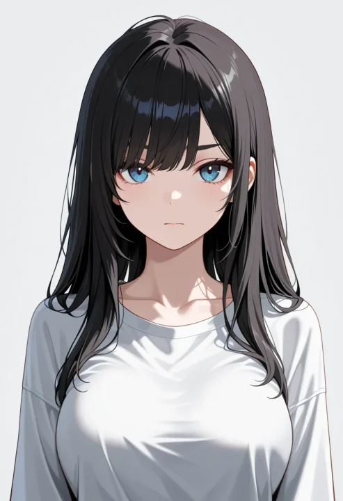 髪で隠れた眉の生成例