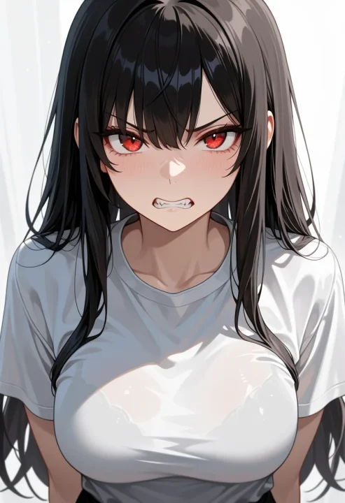 顔をしかめるの生成例