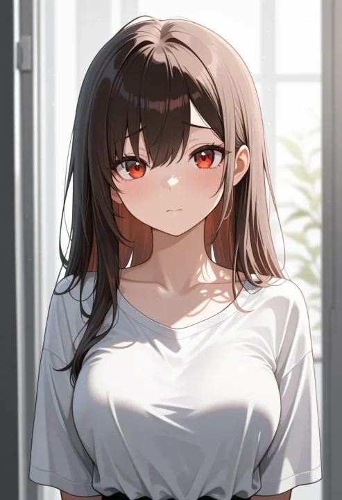 眉を上げるの生成例