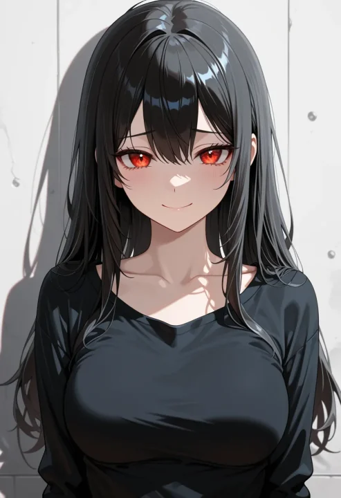 寂しげな笑みの生成例