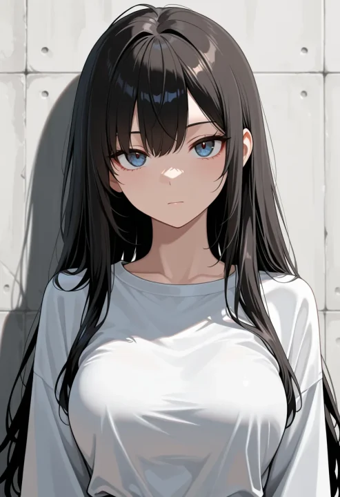 じっと見つめるの生成例