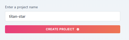 paperspaceのプロジェクト名入力画面