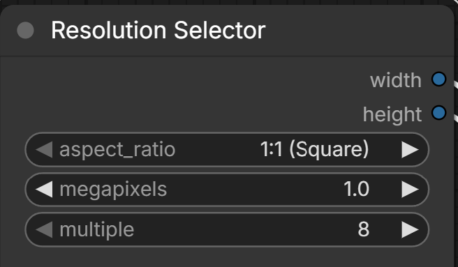 Resolution Selectorで生成画像のアスペクト比を変更する画面
