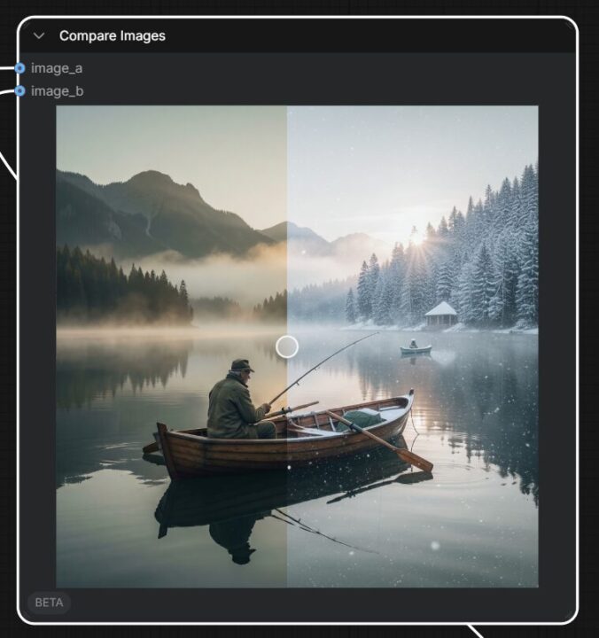 Compare Imagesで編集前後を並べて比較した画面