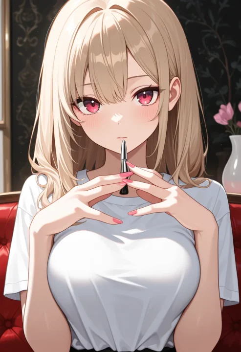 マニキュアを塗るの生成例