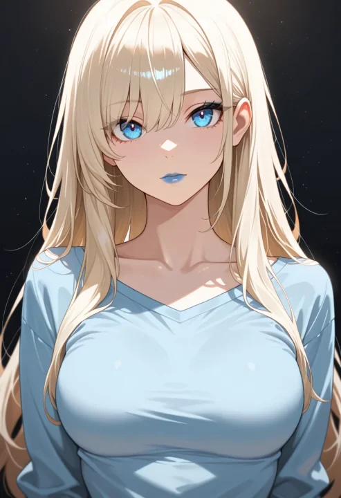 青のリップの生成例