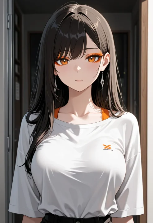 オレンジのアイシャドウの生成例