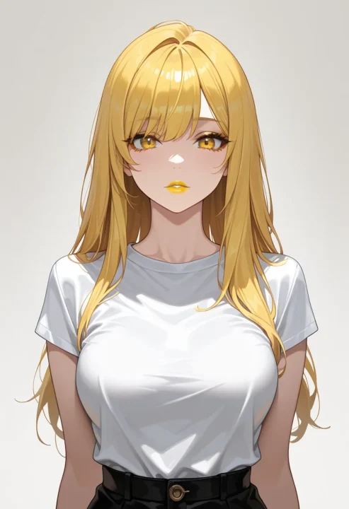 黄色のリップの生成例