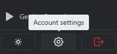 アカウントメニューのAccount settings(歯車)アイコン