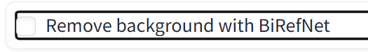 Extrasタブに追加されたRemove background with BiRefNetの項目