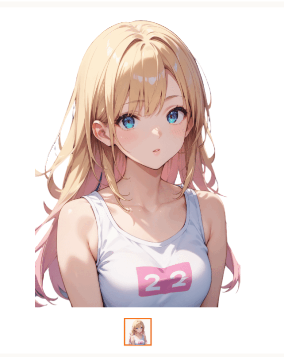 BiRefNetで背景を除去した金髪の女性イラスト