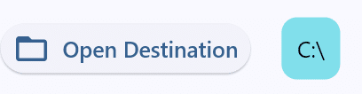 Transparent-BackgroundのOpen Destinationで出力先をCドライブに設定した画面