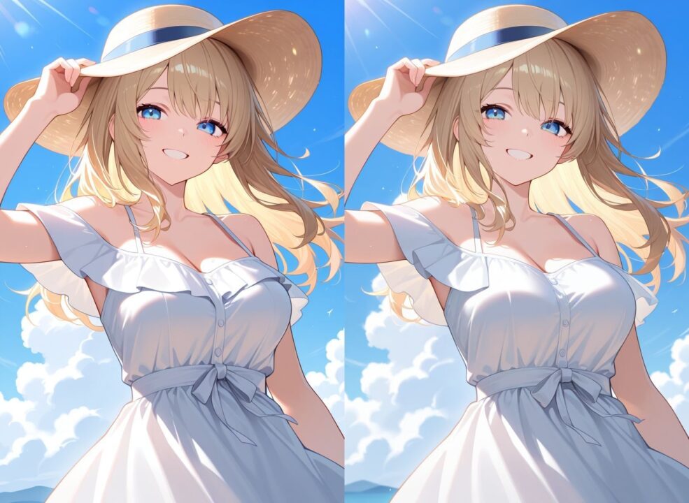 ComfyUI-Spectrum-sdxlのSDXLでSpectrumのあり・なしを比較した画像