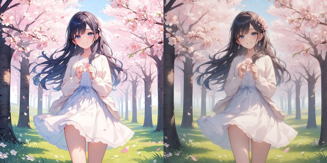 Spectrum Patcher (Max)のAnimaでSpectrumのあり・なしを比較した画像
