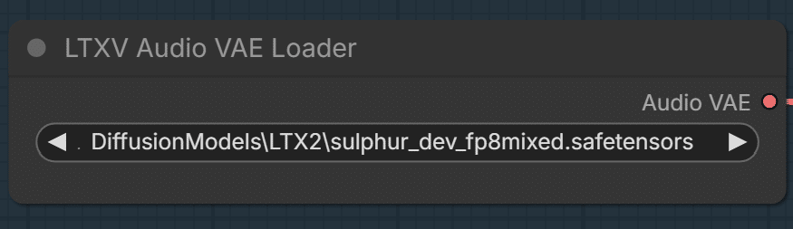 LTXV Audio VAE Loaderノードの設定画面