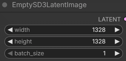 EmptySD3LatentImageを1328×1328、バッチサイズ1にした設定