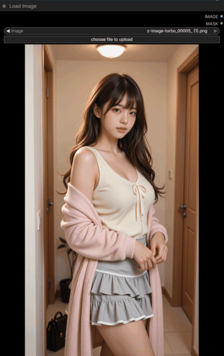 Load Imageノードで元画像を読み込む画面