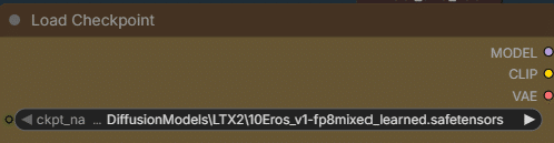 Load Checkpointノードの設定画面