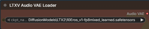 LTXV Audio VAE Loaderノードの設定画面