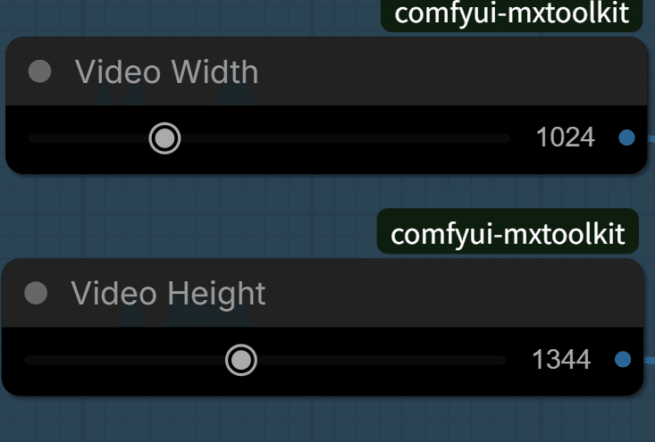Video WidthとVideo Heightで生成サイズを設定した画面