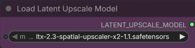 Load Latent Upscale Modelノードの設定画面
