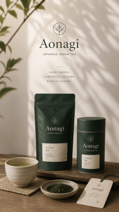 日本茶ブランドAonagiの縦長ストーリー広告