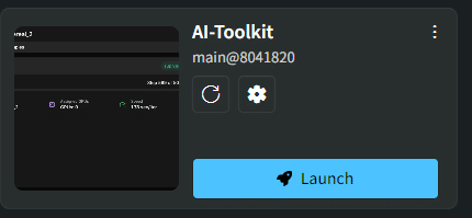 Stability Matrixのパッケージ一覧からai-toolkitを起動