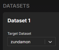 ジョブで使用するDatasetを選択する設定