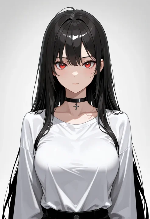黒いチョーカーの生成例