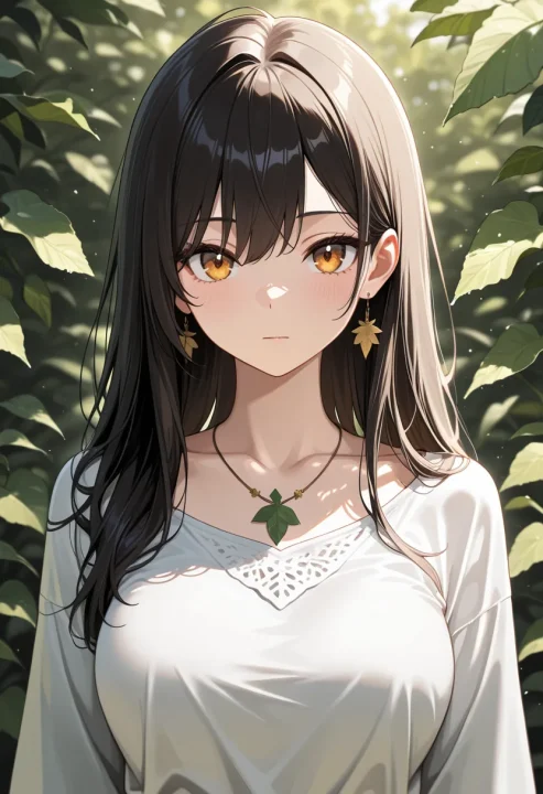 葉っぱのネックレスの生成例