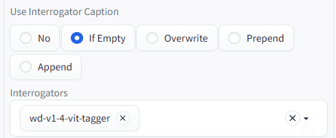 Use Interrogator CaptionとInterrogatorsでモデルを選ぶ