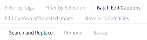 Batch Edit CaptionsタブのSearch and Replaceを開いた画面