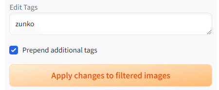 Edit Tagsにトリガーワードを入力してPrependで行頭に追加する