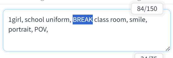 プロンプトでBREAKを使って区切りを入れた例