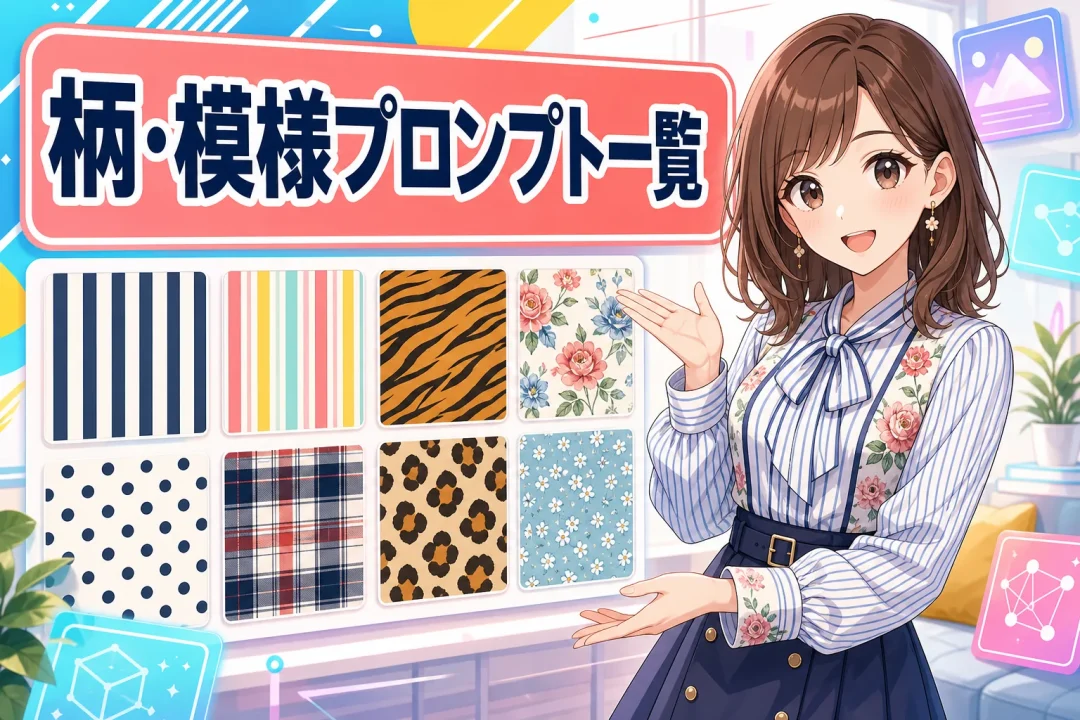 Stable Diffusionの柄・プリント・模様プロンプト一覧｜ストライプ・花柄・動物柄など【画像付き】