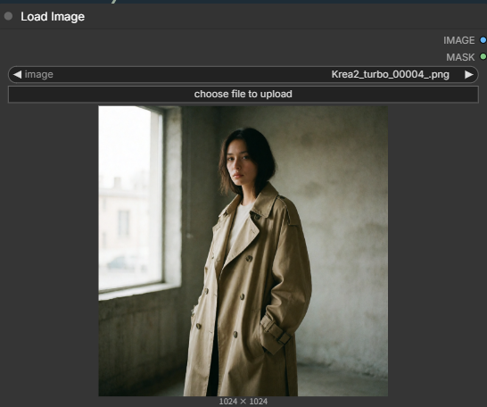 Load Imageノードに動かしたい画像を読み込む