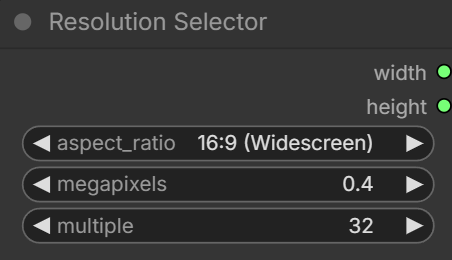 Resolution Selectorで16対9・0.4メガピクセル・32倍数を設定