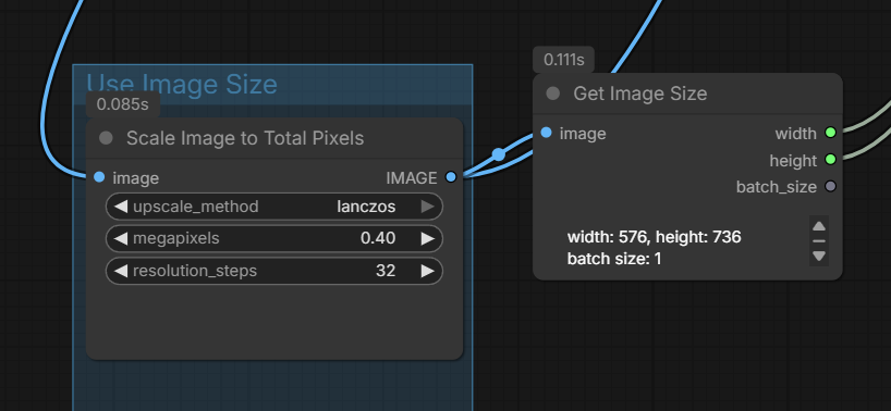Scale Image to Total Pixelsで入力画像を0.4メガピクセルへ縮小