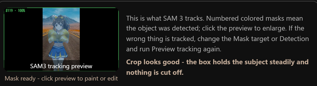 SAM 3のトラッキング結果を確認する画面