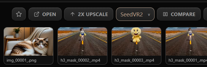 生成結果から2X UPSCALEを選ぶ画面