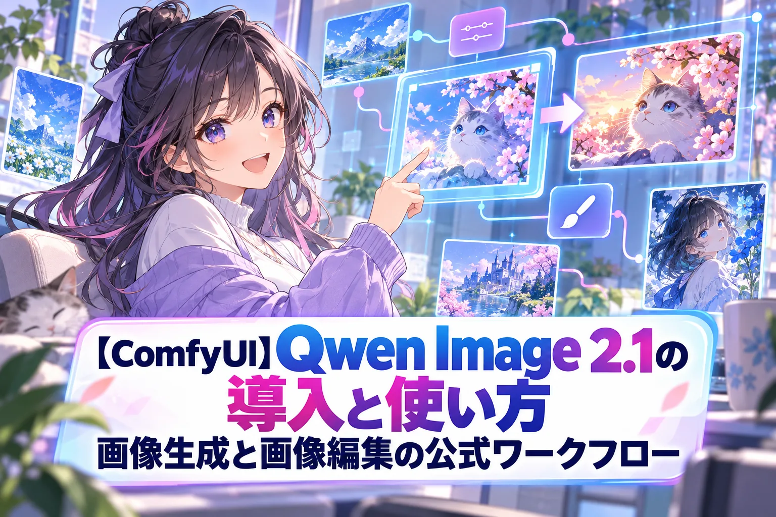 【ComfyUI】Qwen Image 2.1の導入と使い方｜画像生成と画像編集の公式ワークフロー