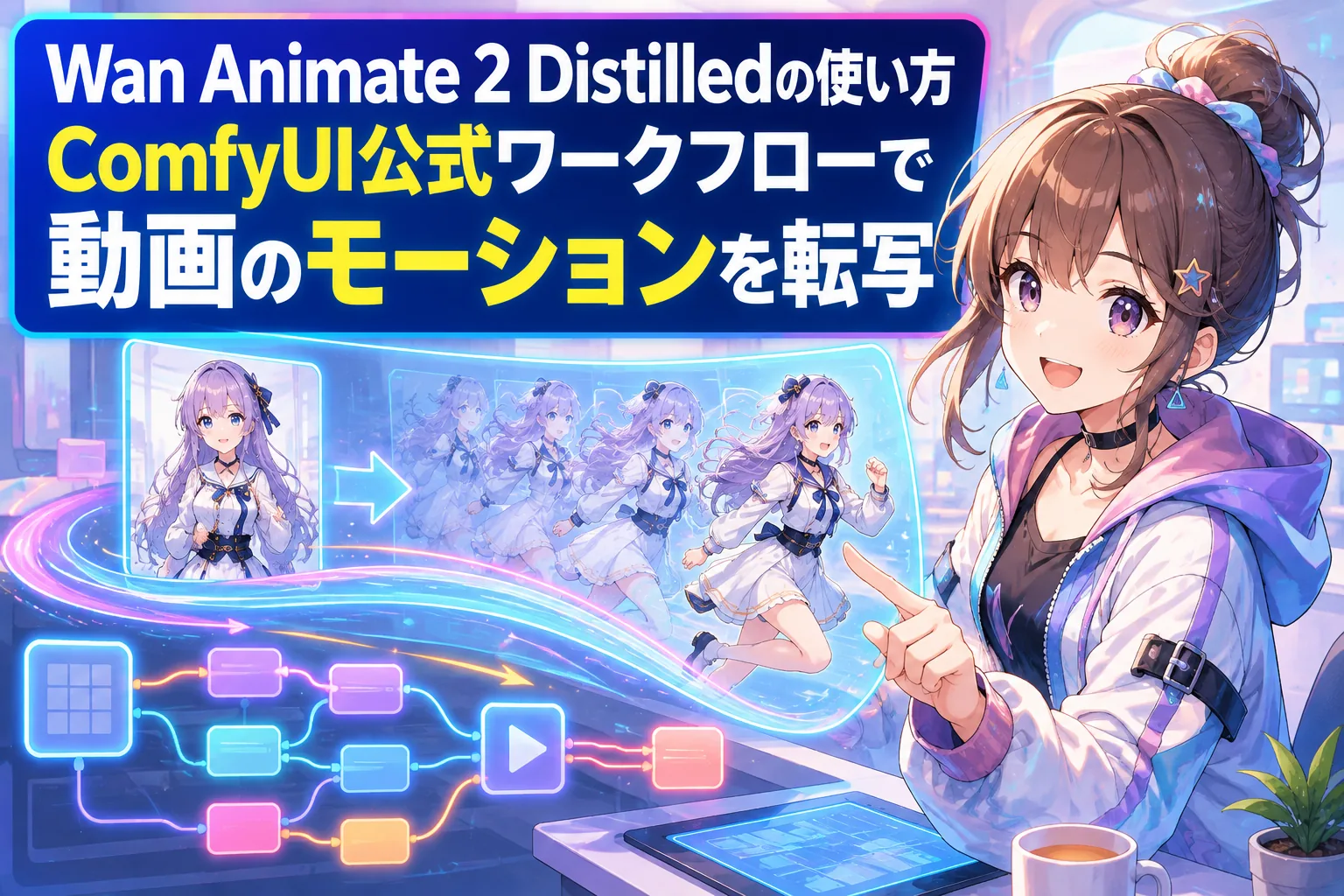 Wan Animate 2 Distilledの使い方｜ComfyUI公式ワークフローで動画のモーションを転写