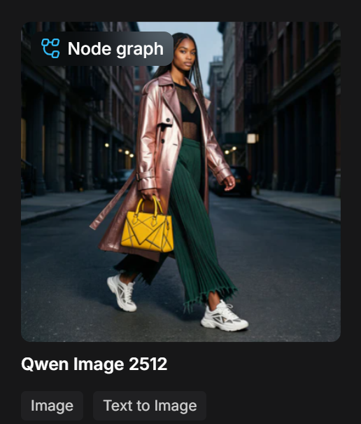 ComfyUIのテンプレート一覧に表示されたQwen Image 2512のText to Image