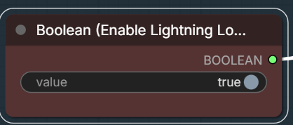 R2VのBoolean (Enable Lightning LoRA)をtrueにした画面