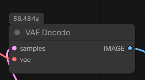 int8のVAEで生成したときのVAE Decodeの処理時間58.484秒