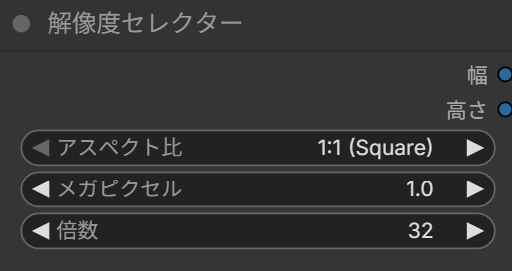Image EditのResolution Selectorの設定画面